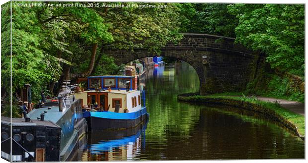  Rochdale Canal at Hebden Bridge Canvas Print by Fine art by Rina