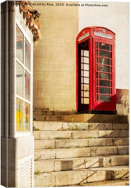Red Phone Box Canvas Print by Fine art by Rina