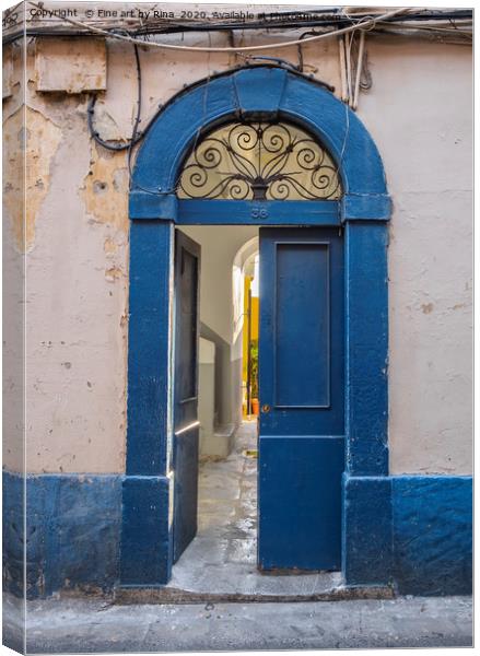 Blue door Canvas Print by Fine art by Rina