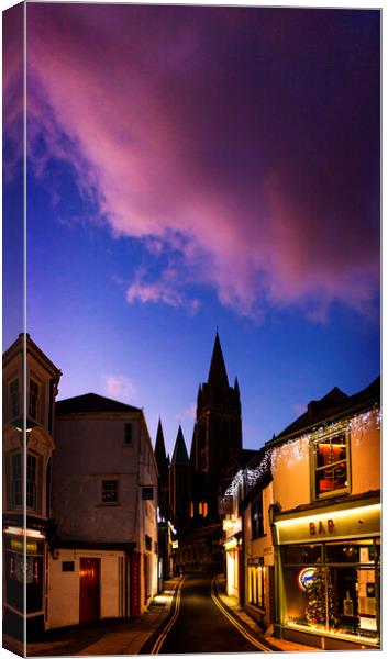Truro Cathedral from  St Mary's Street Canvas Print by Maggie McCall