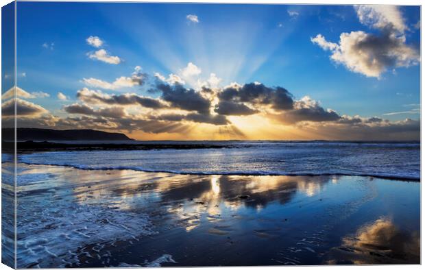 Widemouth Bay, Bude Cornwall. Canvas Print by Maggie McCall