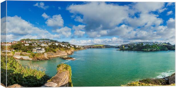 Fowey and Polruan  from St Catherine's Castle, Cor Canvas Print by Maggie McCall