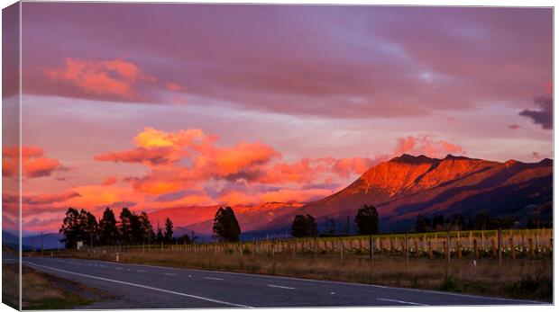Mount Patriach and the Red Hills,  Wairau Valley Blenheim Canvas Print by Maggie McCall