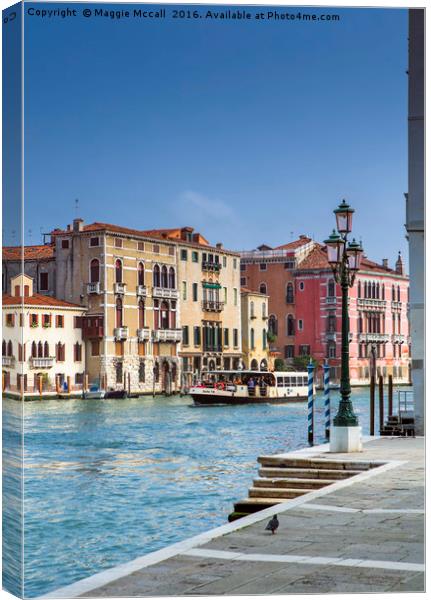 Water Taxi, Grand Canal, Venice Canvas Print by Maggie McCall