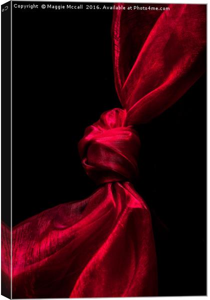 Sensual Red Silk Knot Canvas Print by Maggie McCall
