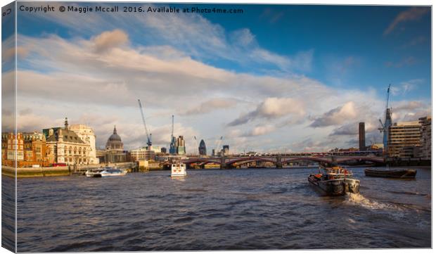 The  River Thames  Canvas Print by Maggie McCall
