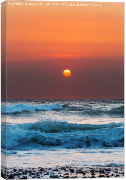 Widemouth Bay Sunset, Bude, Cornwall Canvas Print by Maggie McCall