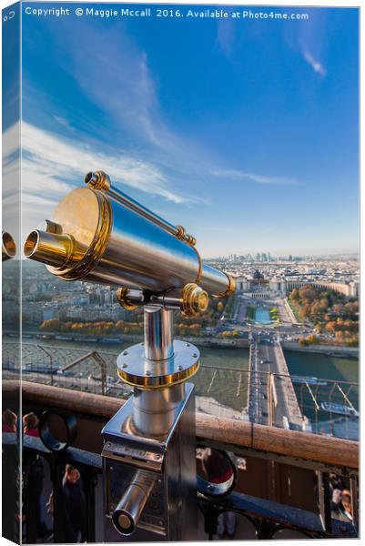 Eiffel Tower Telescope 2 Canvas Print by Maggie McCall