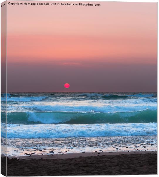 Widemouth Sunset 2 Canvas Print by Maggie McCall