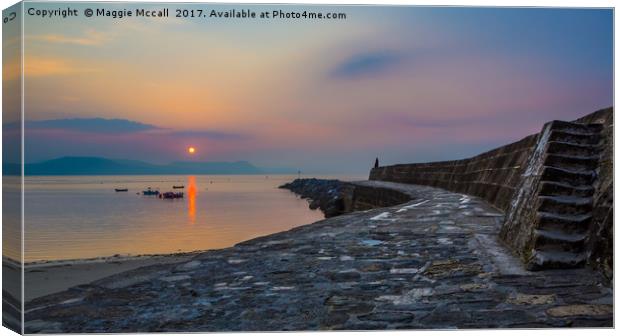 Sunrise on the Cobb, Lyme Regis Canvas Print by Maggie McCall