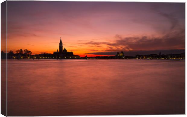 Sunset over the Grand Canal, Venice. Canvas Print by Maggie McCall