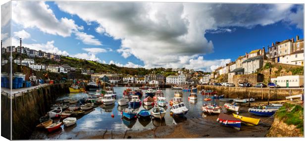 Low Tide Mevagissey Harbour Cornwall Canvas Print by Maggie McCall