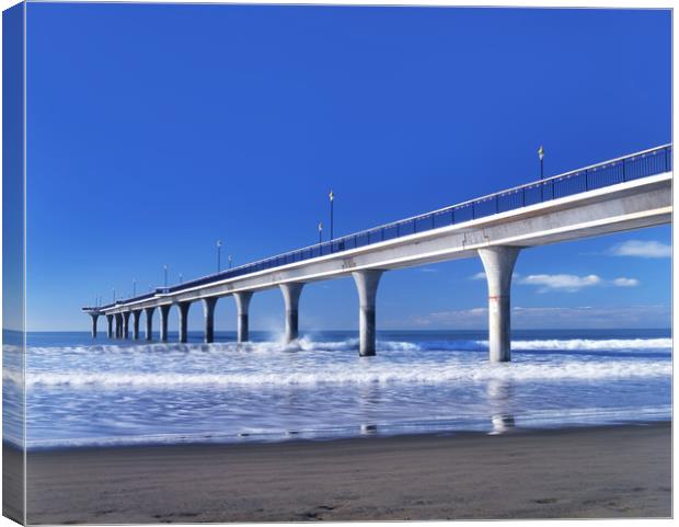 New Brighton Pier, Christchuch, New Zealand Canvas Print by Maggie McCall