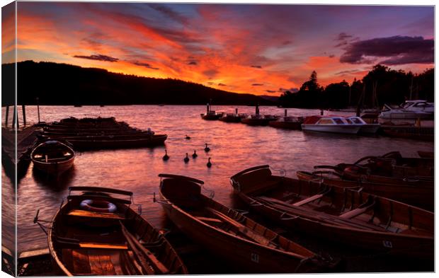 Windermere Sunset Cumbria UK Canvas Print by Maggie McCall