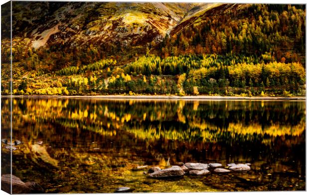 Thirlmere reflections, Cumbria, UK. Canvas Print by Maggie McCall