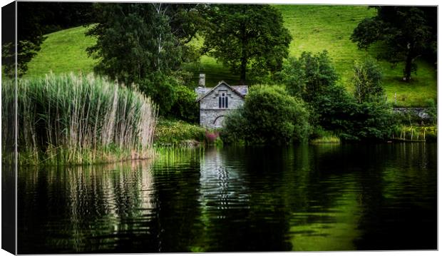 Grasmere Boathouse, Cumbria Canvas Print by Maggie McCall