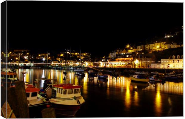 Looe Estuary NIghttime Canvas Print by Maggie McCall