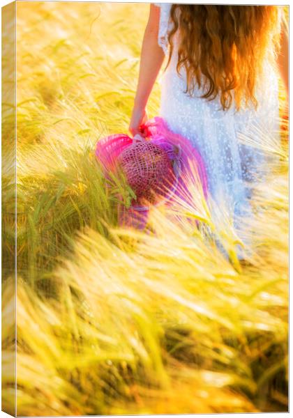 Walking through Fields of gold Canvas Print by Maggie McCall