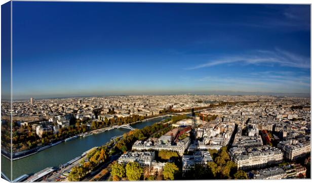 Paris Panorama Vista from Eiffel Tower Canvas Print by Maggie McCall