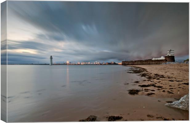 INCOMING TIDE (Evening at Perch Rock) Canvas Print by raymond mcbride