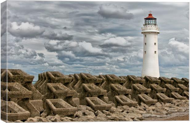 PERCH ROCK LIGHTHOUSE(Another Angle) Canvas Print by raymond mcbride