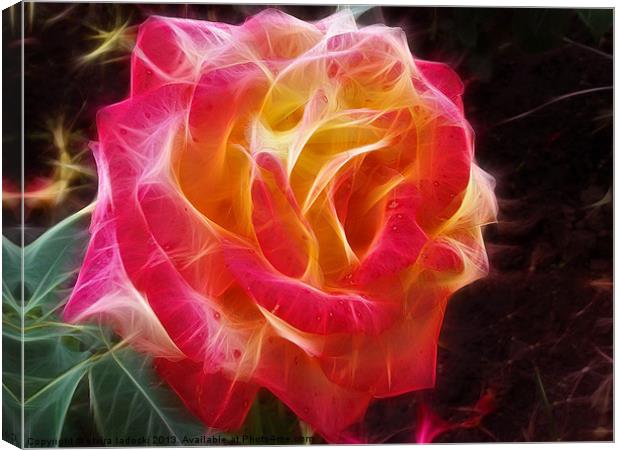 1773-fractal rose Canvas Print by elvira ladocki