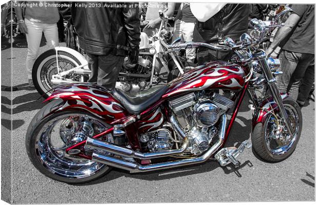 Red Harley Custom Canvas Print by Christopher Kelly