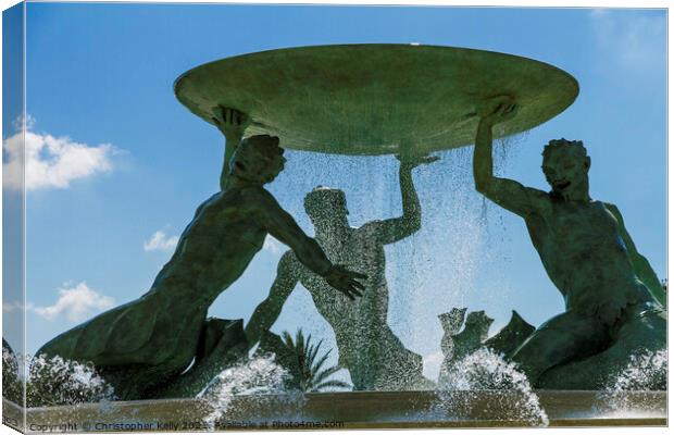 Triton Fountains Canvas Print by Christopher Kelly