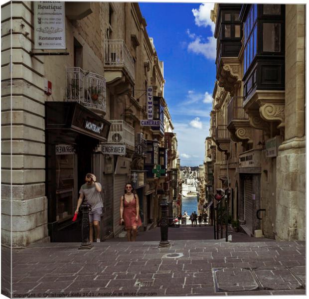 Valletta Views Canvas Print by Christopher Kelly