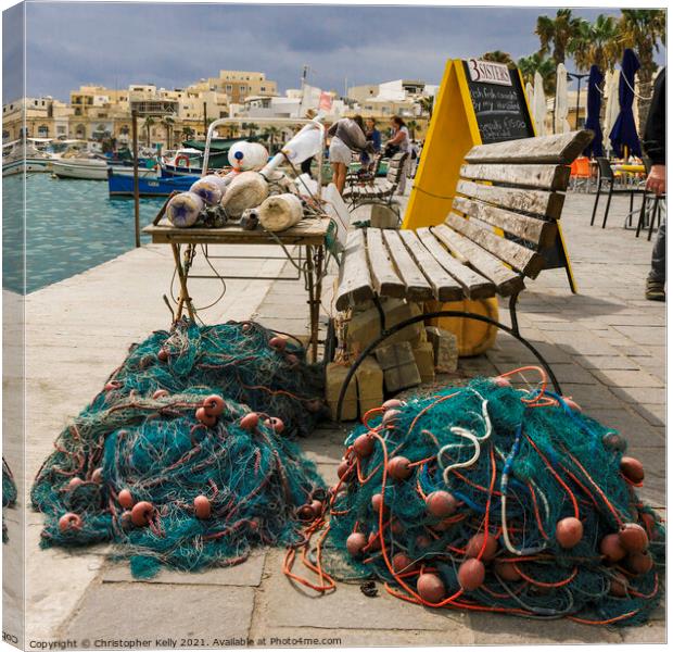 Fishing Nets Canvas Print by Christopher Kelly