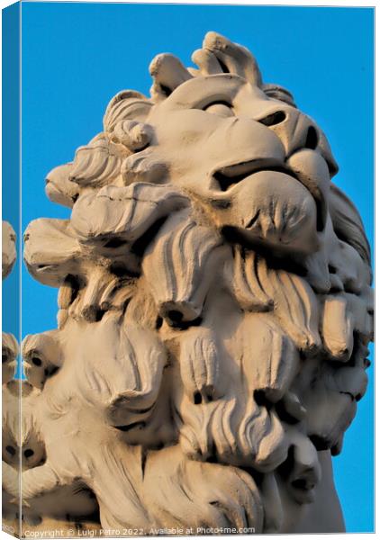 The South Bank Lion Statue, Westminster Bridge, London. Canvas Print by Luigi Petro