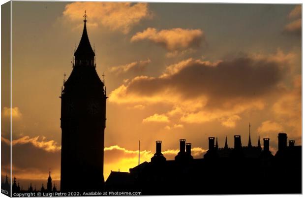 Sunset over Big Ben,, London, United Kingdom. Canvas Print by Luigi Petro