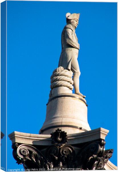 Low angle view of Nelson Column , London, UK. Canvas Print by Luigi Petro