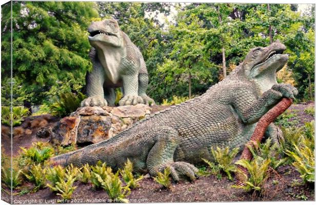 Cristal Palace, Dinosaurs Park, London, United Kingdom. Canvas Print by Luigi Petro