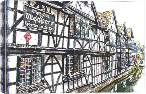 The old Weavers house. Canterbury, England. Canvas Print by Luigi Petro