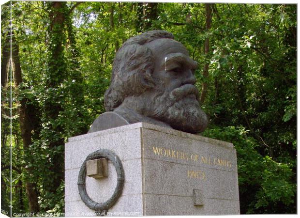 Tomb of Karl Marx in Highgate cemetery, London, United Kingdom. Canvas Print by Luigi Petro
