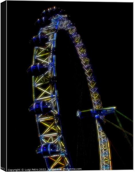 London Eye at night, London, United Kingdom. Canvas Print by Luigi Petro
