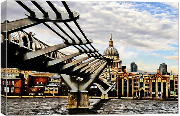 Londons Iconic Millennium Bridge Canvas Print by Luigi Petro