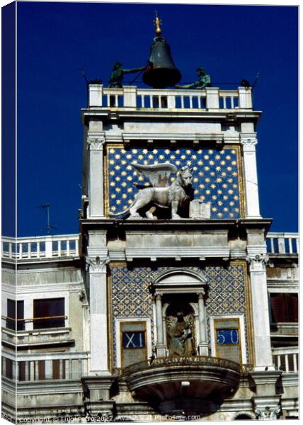 Clock Tower in Venice, Italy. Torre dell Orologio. Canvas Print by Luigi Petro
