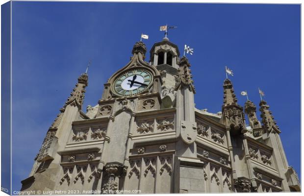 Details of Chichester Market Cross in the centre o Canvas Print by Luigi Petro