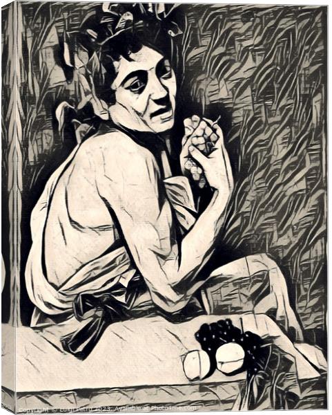 Young Sick Bacchus, by Caravaggio. Canvas Print by Luigi Petro