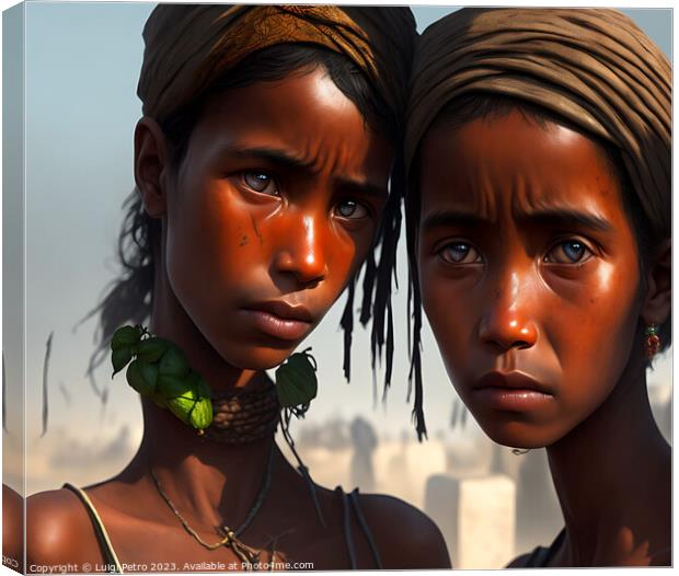 Two African young women looking dejected. Canvas Print by Luigi Petro