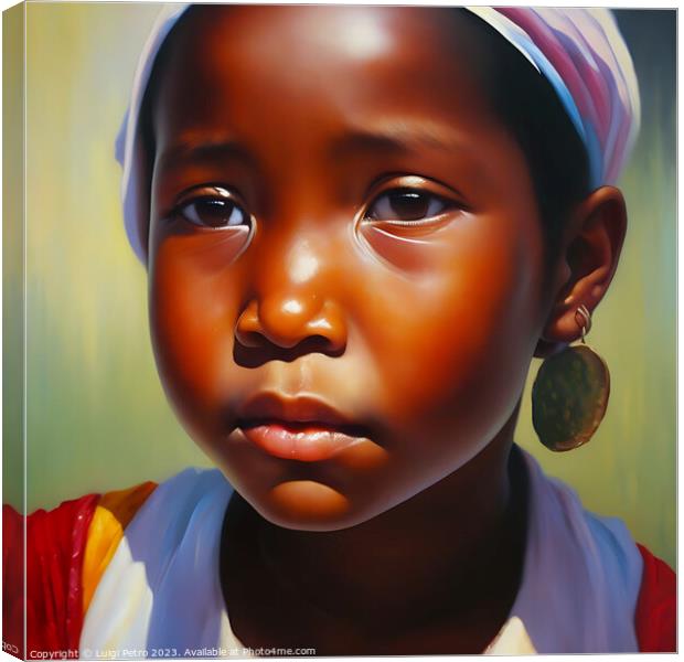 Young African girl looking dejected. Canvas Print by Luigi Petro