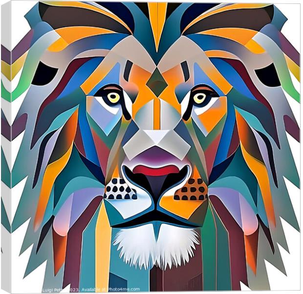 Portrait of a lion in modern style. Canvas Print by Luigi Petro