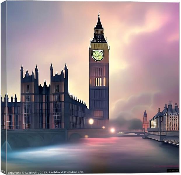 Majestic Big Ben Clock Tower Canvas Print by Luigi Petro