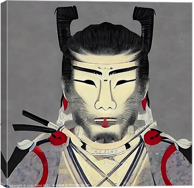 Feline Samurai Warrior Canvas Print by Luigi Petro