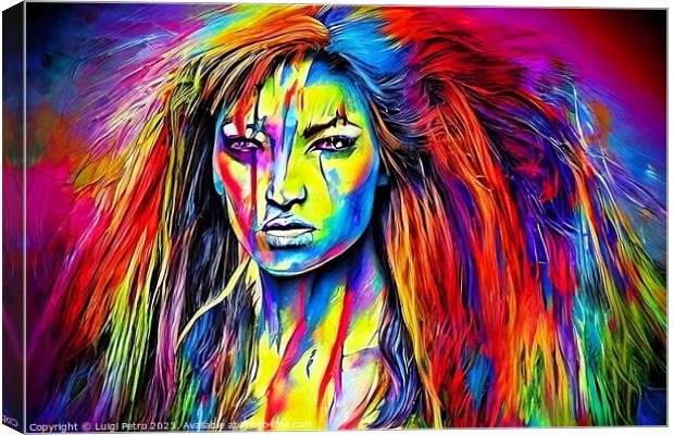 Colourful Fantasy Portrait Canvas Print by Luigi Petro