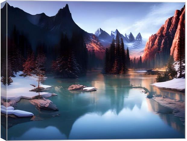 Serene Beauty of Mountain Lake Canvas Print by Luigi Petro