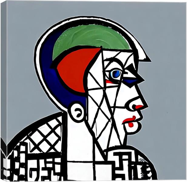 Vibrant Cubist Portrait Canvas Print by Luigi Petro