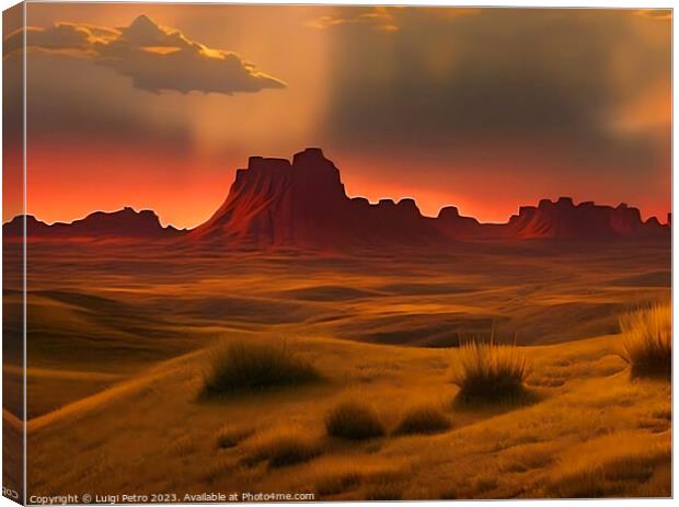 A Captivating Countryside Sunset Canvas Print by Luigi Petro